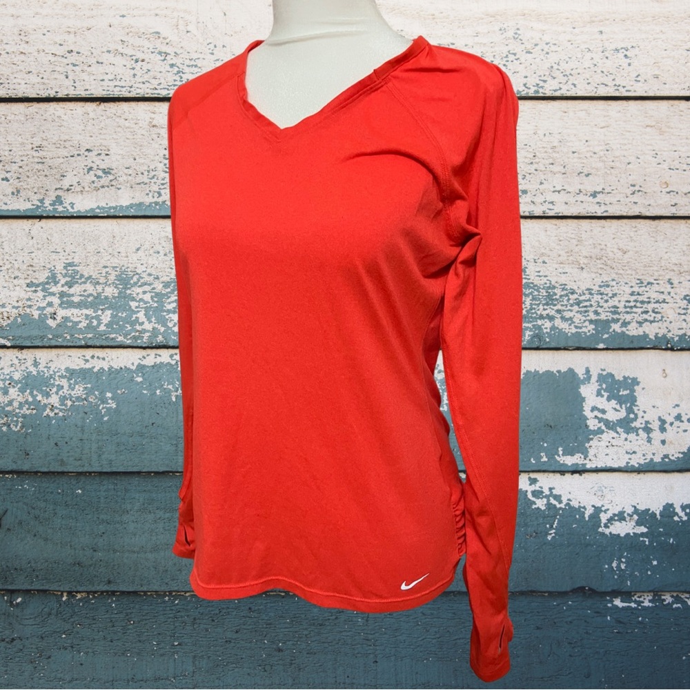 Nike Dryfit womens long sleeve thumb hole mitten convertible shirt Sz M sport